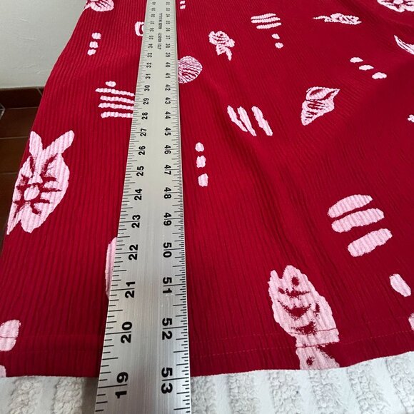 Casual Land Womens Red Seashell Print Sleeveless Maxi Dress Size XL Scoop Neck - Picture 7 of 7